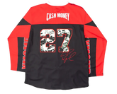 Cash Money Records Lil Wayne Red & Black Hockey Jersey by Headgear Classics